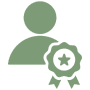 Person icon with a star badge.